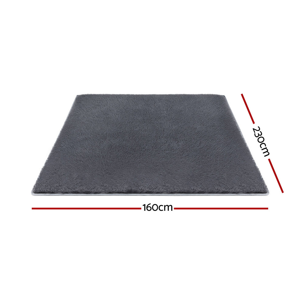 Lumir 160x230cm Floor Rug  Plush Area Shaggy Rug Living Room Bedroom Carpet - Grey