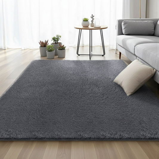 Lumir 160x230cm Floor Rug  Plush Area Shaggy Rug Living Room Bedroom Carpet - Grey