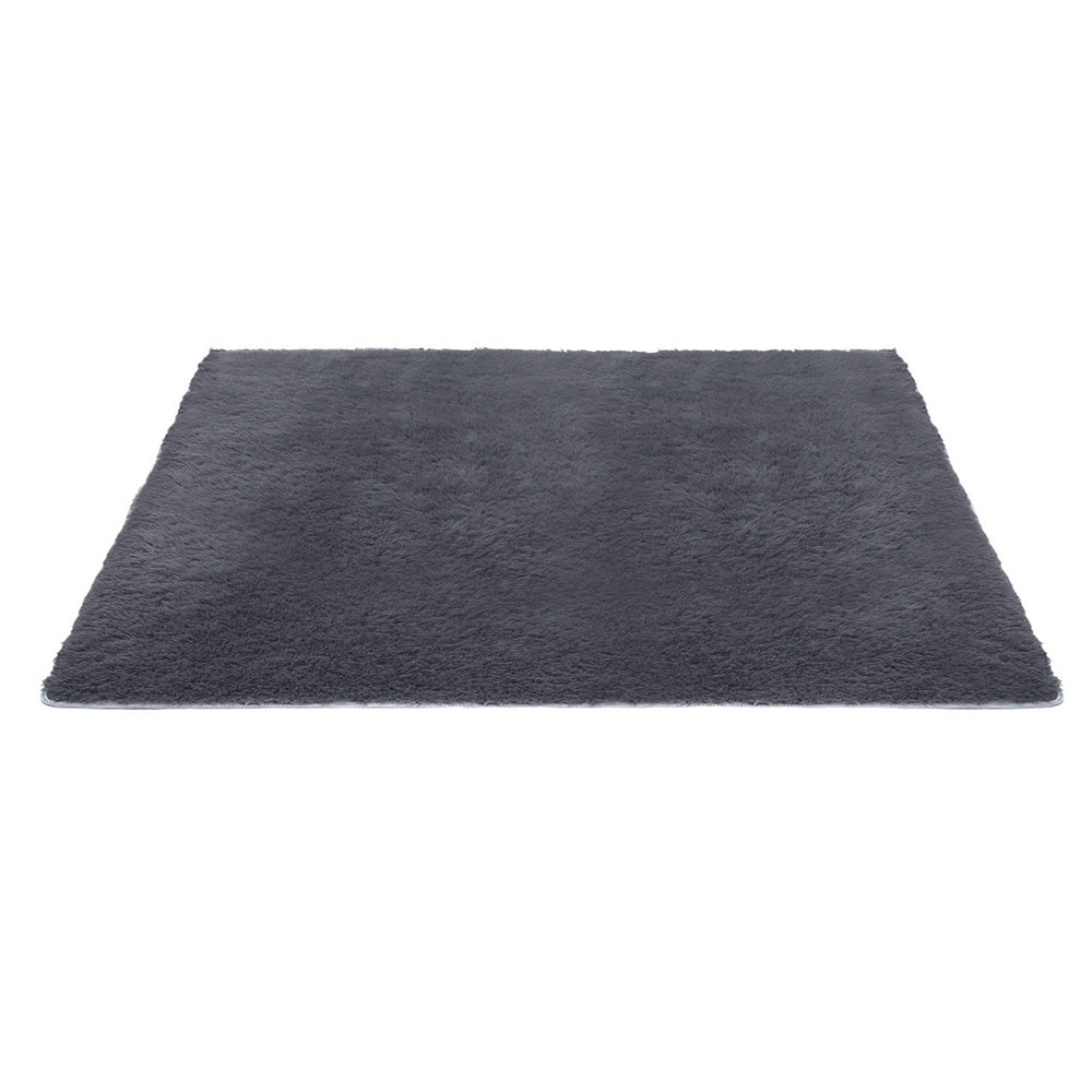 Lumir 200x230cm Floor Rug  Plush Area Shaggy Rug Living Room Bedroom Carpet - Grey
