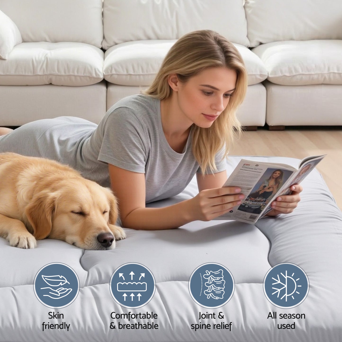 Rohan 10cm Japanese Floor Mattress Foldable Futon