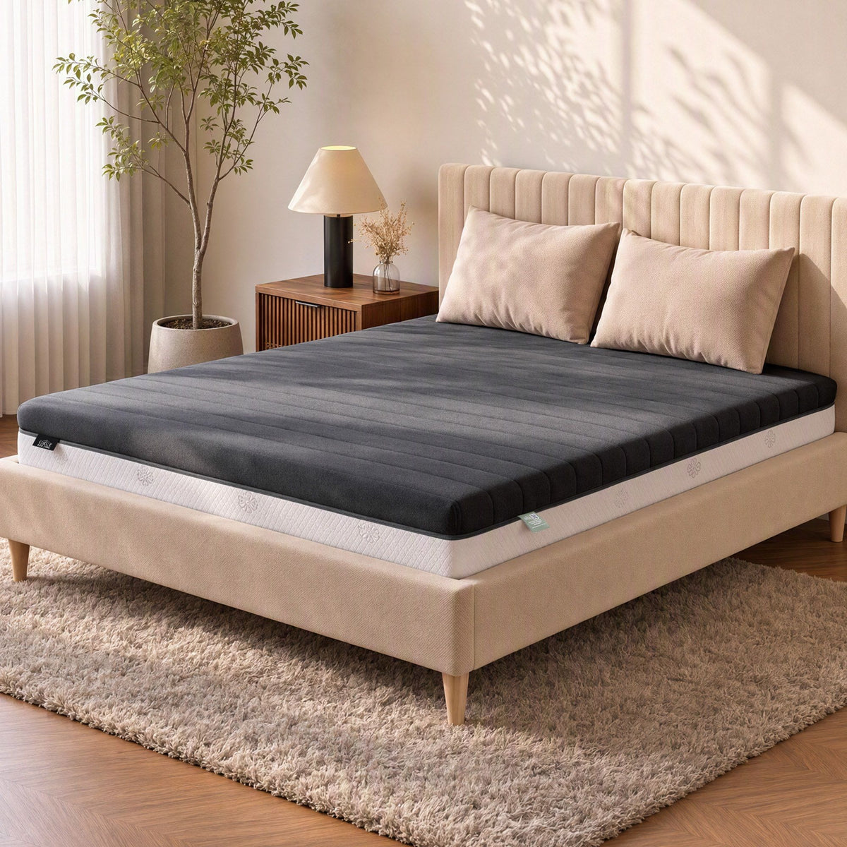 Reverie 18cm Memory Foam Mattress Dual Feel Reversible Charcoal Foam - King
