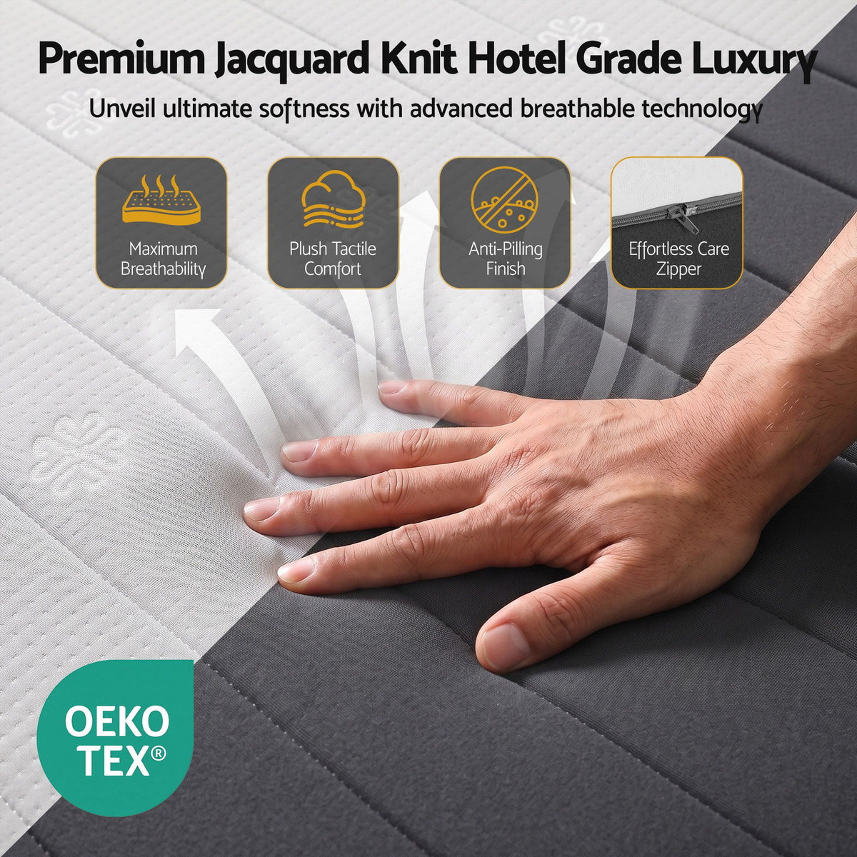Reverie 18cm Memory Foam Mattress Dual Feel Reversible Charcoal Foam - King
