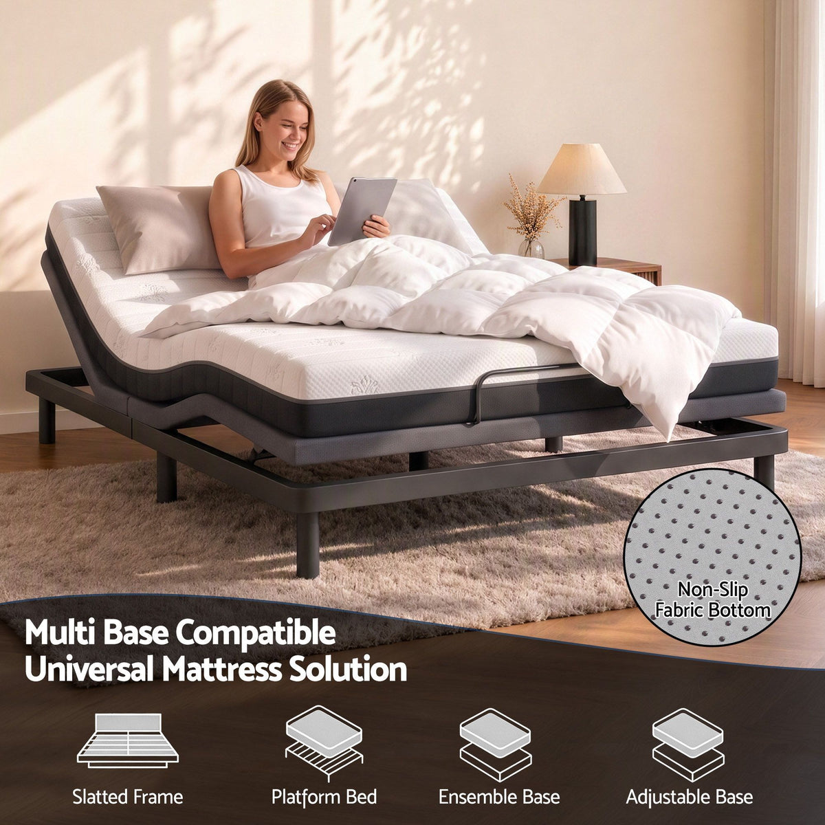 Reverie 18cm Memory Foam Mattress Dual Feel Reversible Charcoal Foam - King