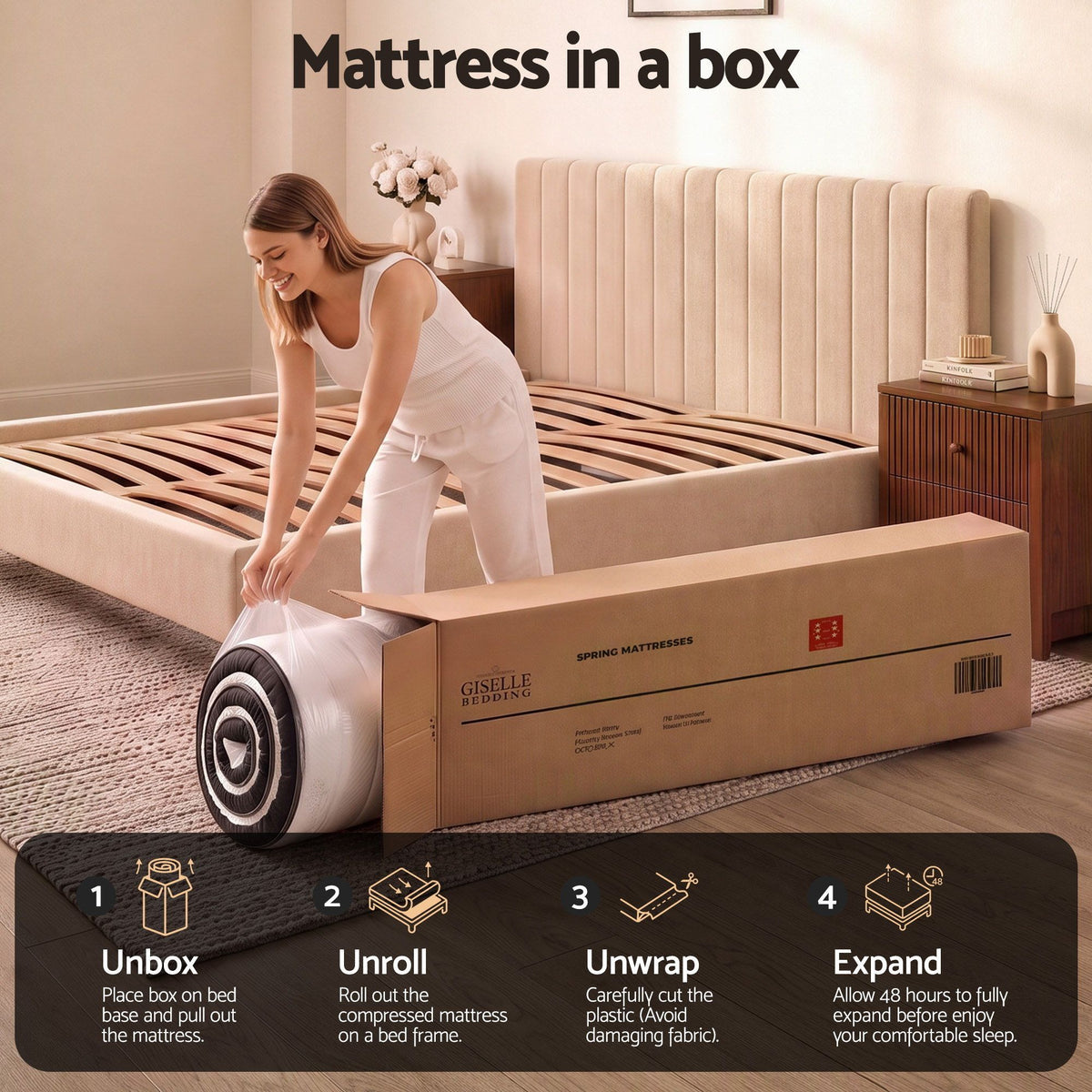Reverie 18cm Memory Foam Mattress Dual Feel Reversible Charcoal Foam - King