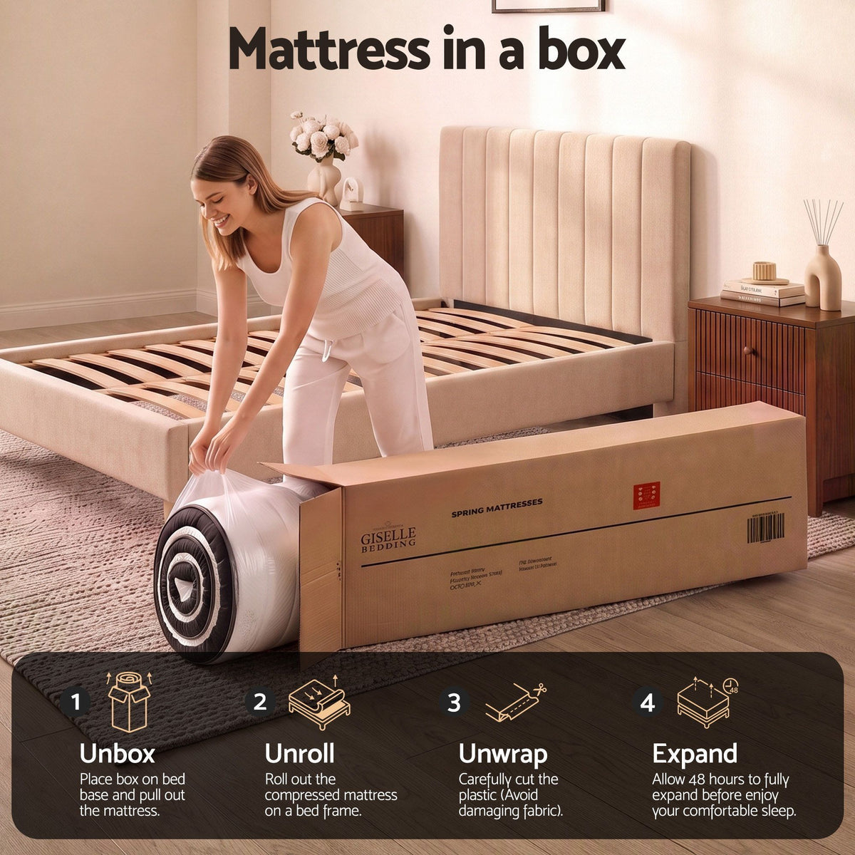 Reverie 18cm Memory Foam Mattress Dual Feel Reversible Charcoal Foam - Single