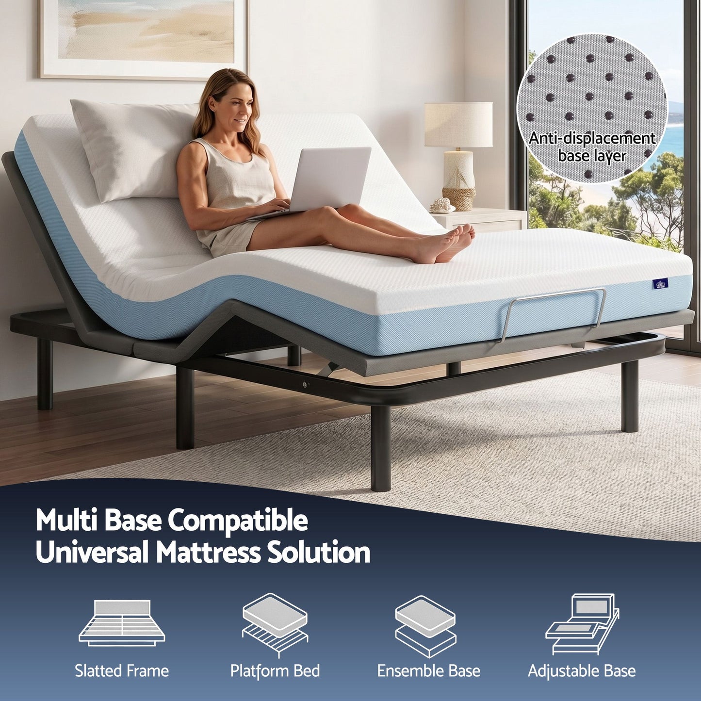 Ortona 22cm Cooling Gel Memory Foam Mattress Medium Firm - Double