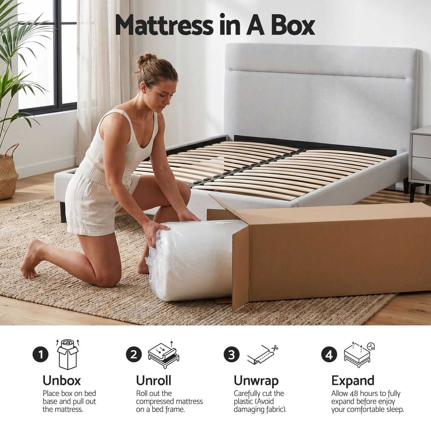 Ortona 22cm Cooling Gel Memory Foam Mattress Medium Firm - Queen