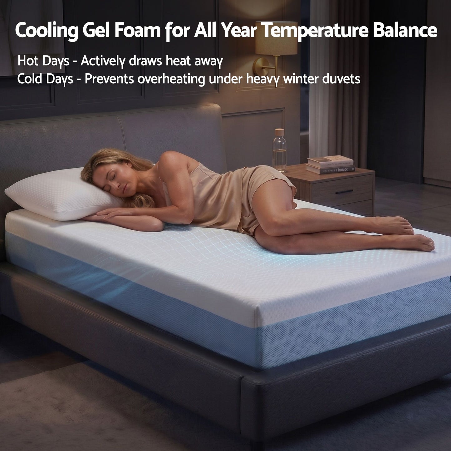 Ortona 22cm Cooling Gel Memory Foam Mattress Medium Firm - Single