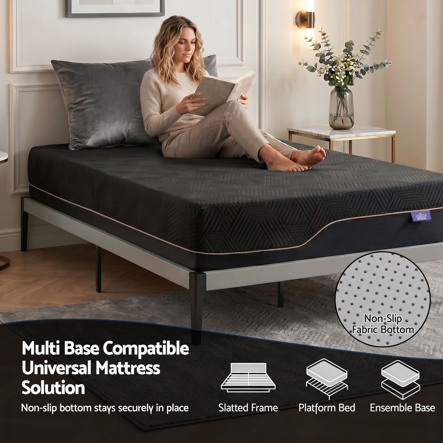 Zarina 30cm Cooling Memory Foam Mattress Medium Firm with Gel Comfort - King Single