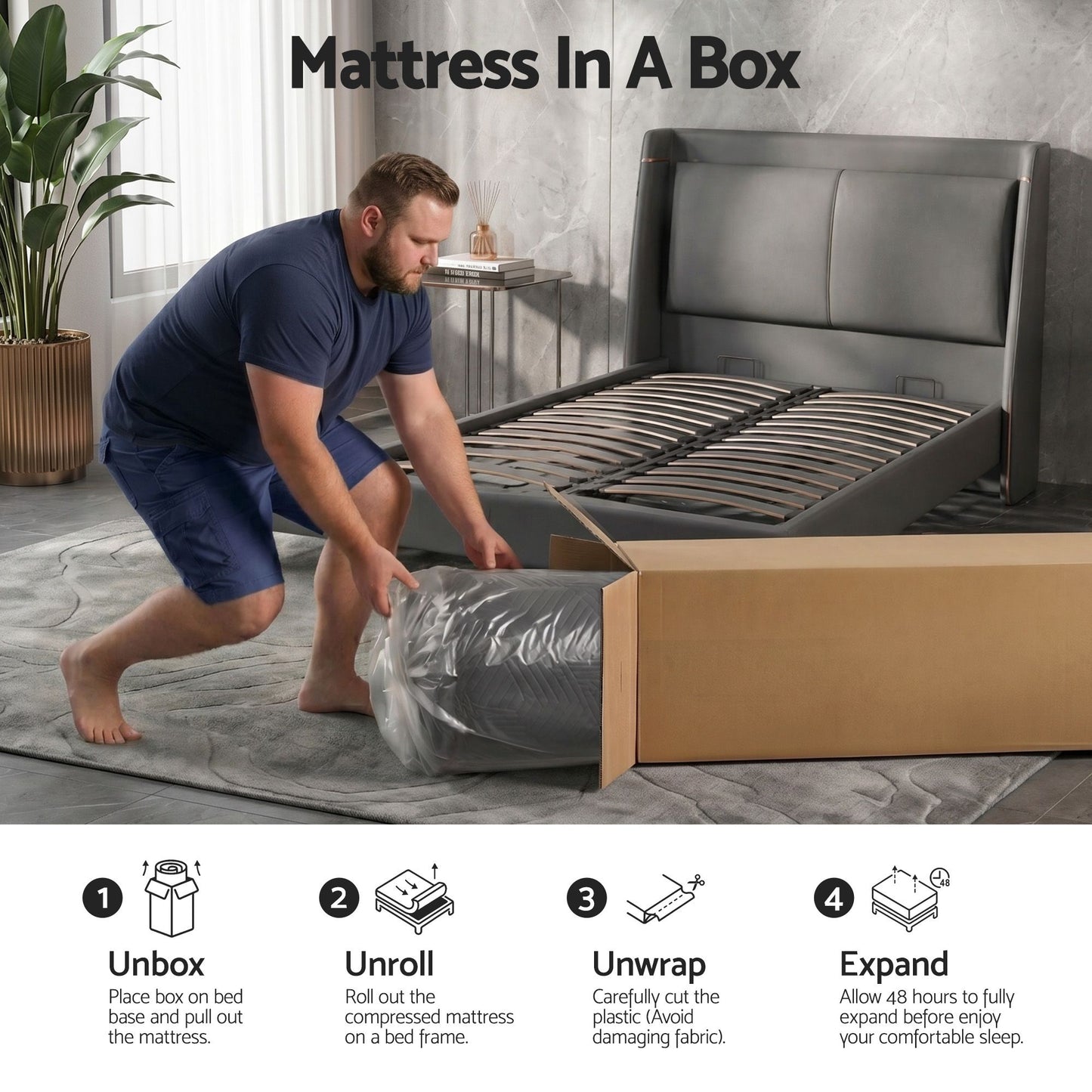 Zarina 30cm Cooling Memory Foam Mattress Medium Firm with Gel Comfort - King Single