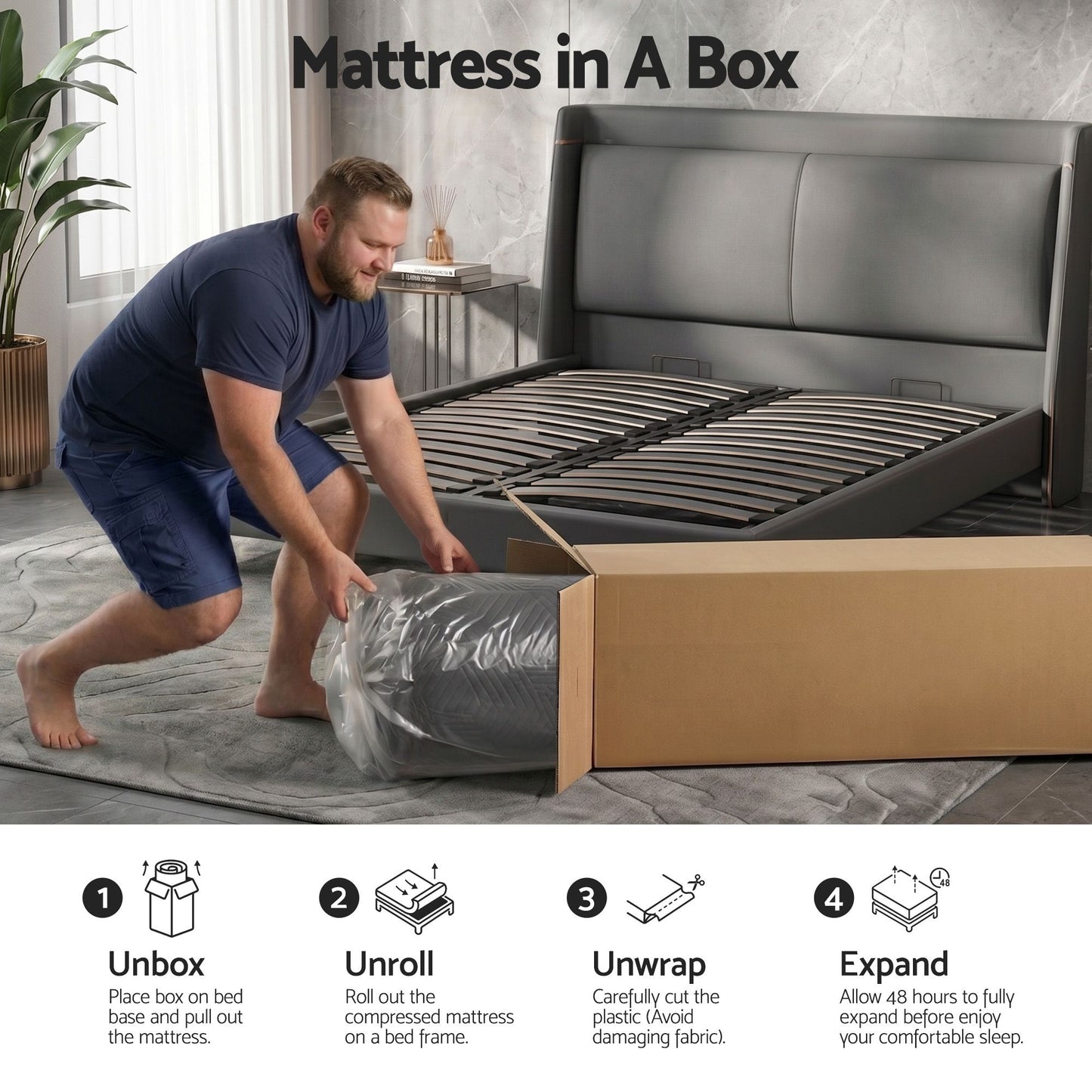 Zarina 30cm Cooling Memory Foam Mattress Medium Firm with Gel Comfort - Queen