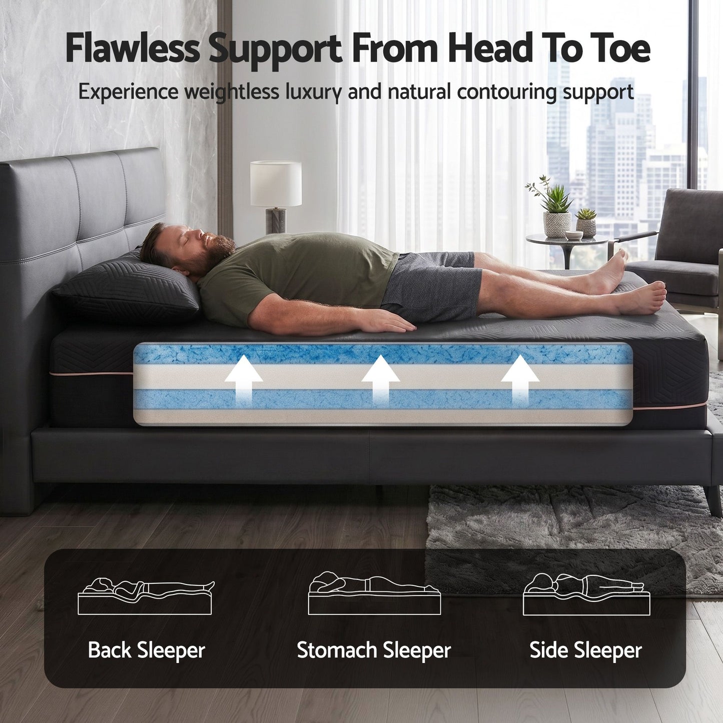 Zarina 30cm Cooling Memory Foam Mattress Medium Firm with Gel Comfort - Single