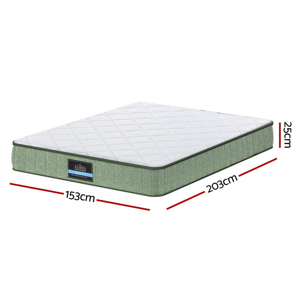 Thoren 25cm Memory Foam Mattress Dual Layer Zipper Cover Cool Charcoal Foam Mattresses - Queen