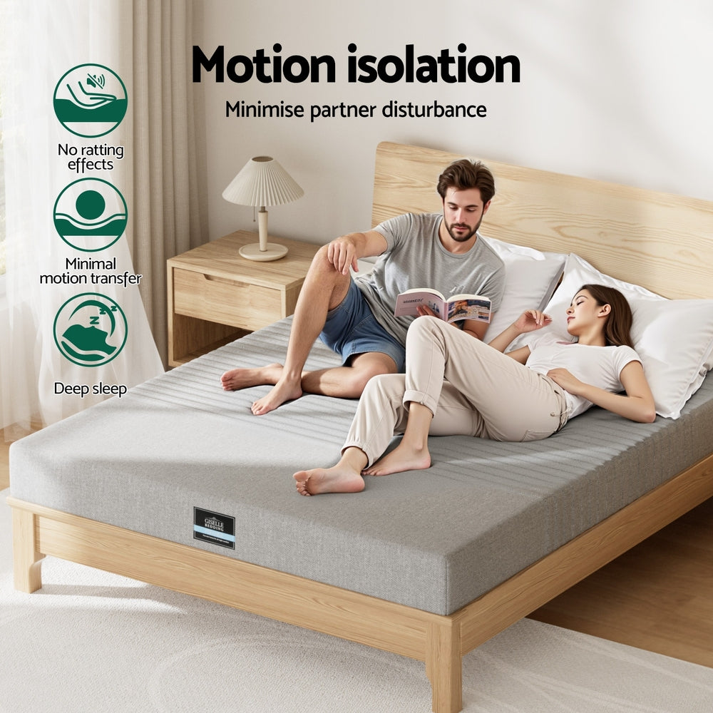 Nyra 15cm Cool Gel Memory Foam Mattress Charcoal 7-Zone Washable Bamboo Cover - Double