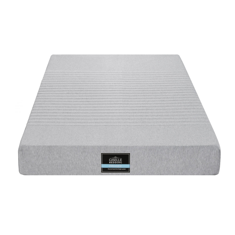 Nyra 15cm Cool Gel Memory Foam Mattress Charcoal 7-Zone Washable Bamboo Cover - Single