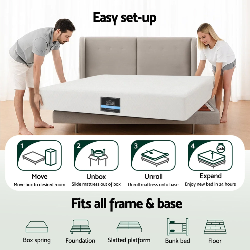 Aziel 20cm Memory Foam Mattress Green Tea - King