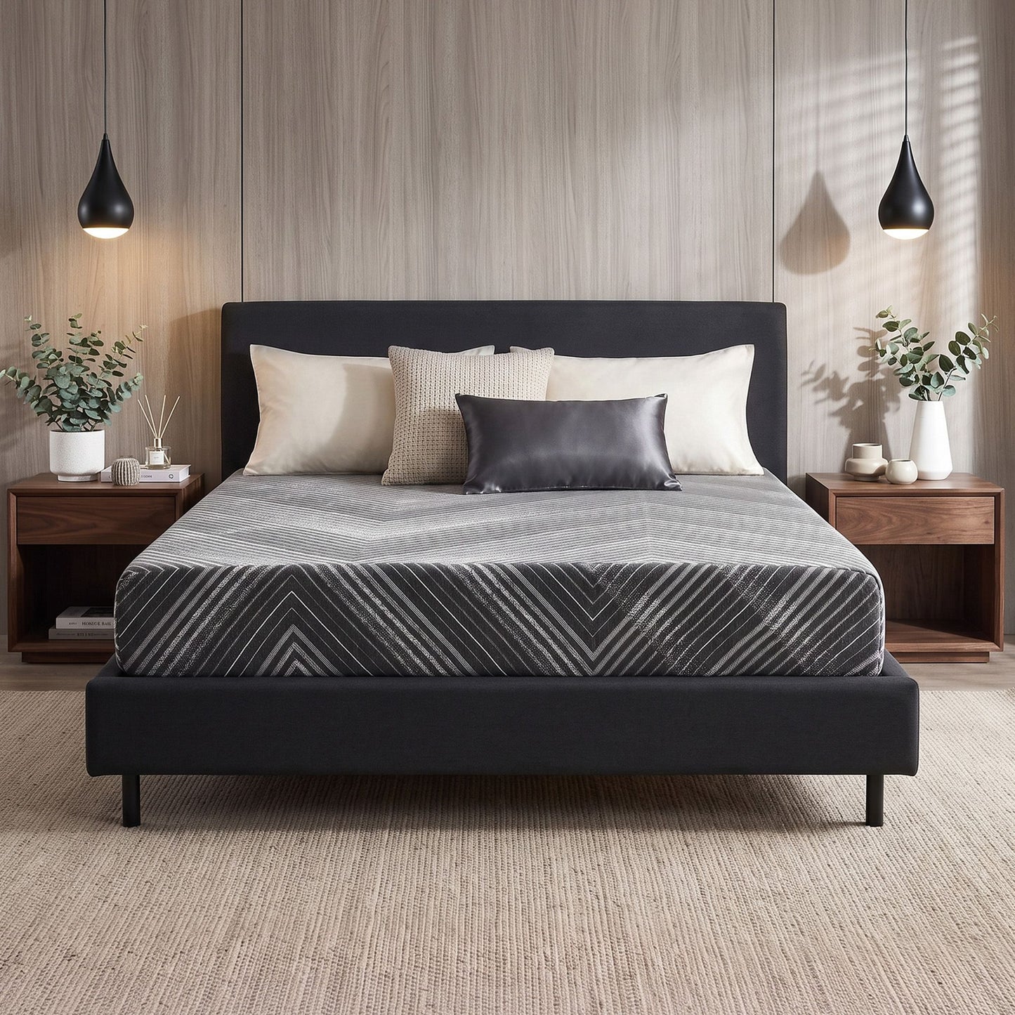 Elsie 25cm Memory Foam Mattress Gel Infused Foam Removable Cover - Queen