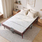 Rinkite Bed & Mattress Package with 10cm 4-Fold Folding Mattress Metal Frame - Black Queen