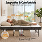 Rinkite Bed & Mattress Package with 10cm 4-Fold Folding Mattress Metal Frame - Black Queen