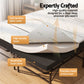Rinkite Bed & Mattress Package with 10cm 4-Fold Folding Mattress Metal Frame - Black Queen