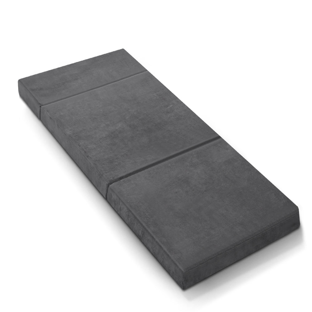 Penelope 12cm Folding Foam Portable Mattress Grey - Single