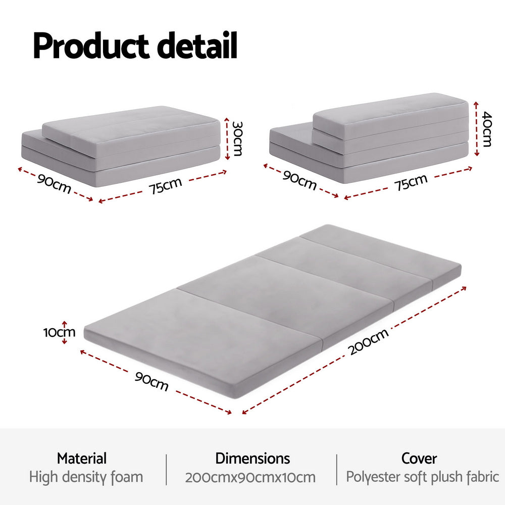 Cerelia Foldable Mattress Folding Sofa Bed 4-fold Sleeping Camping Cushion Mat
