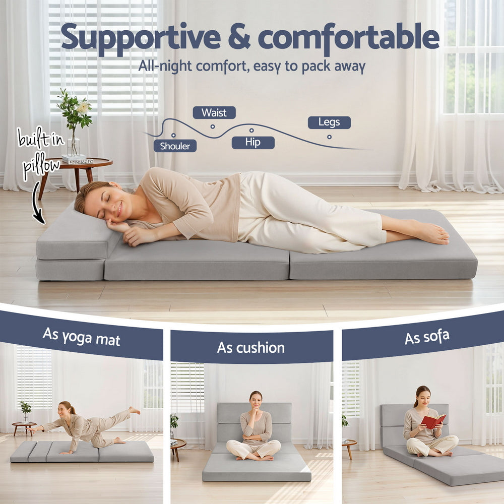 Cerelia Foldable Mattress Folding Sofa Bed 4-fold Sleeping Camping Cushion Mat