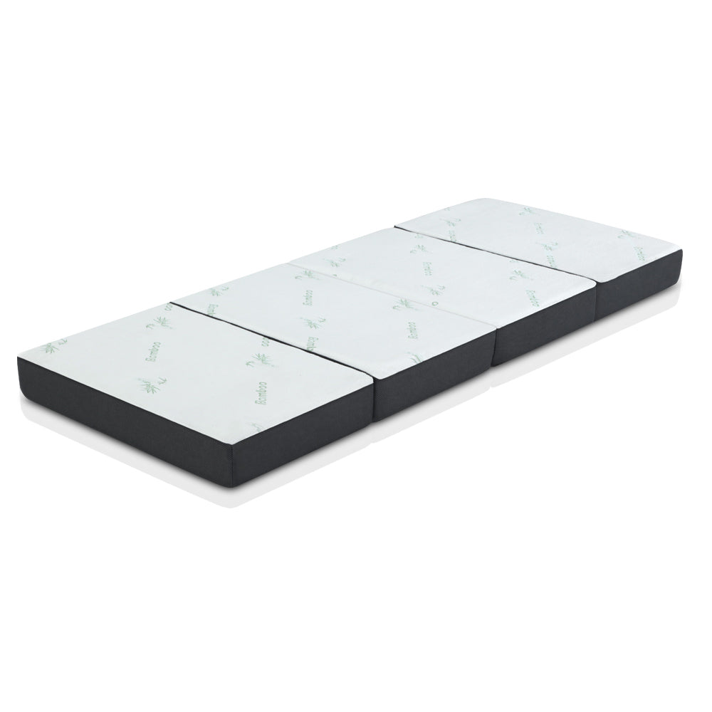 Andrew 10cm Portable Mattress Folding Foldable Foam Floor Bed Tri Fold 180cm - Single