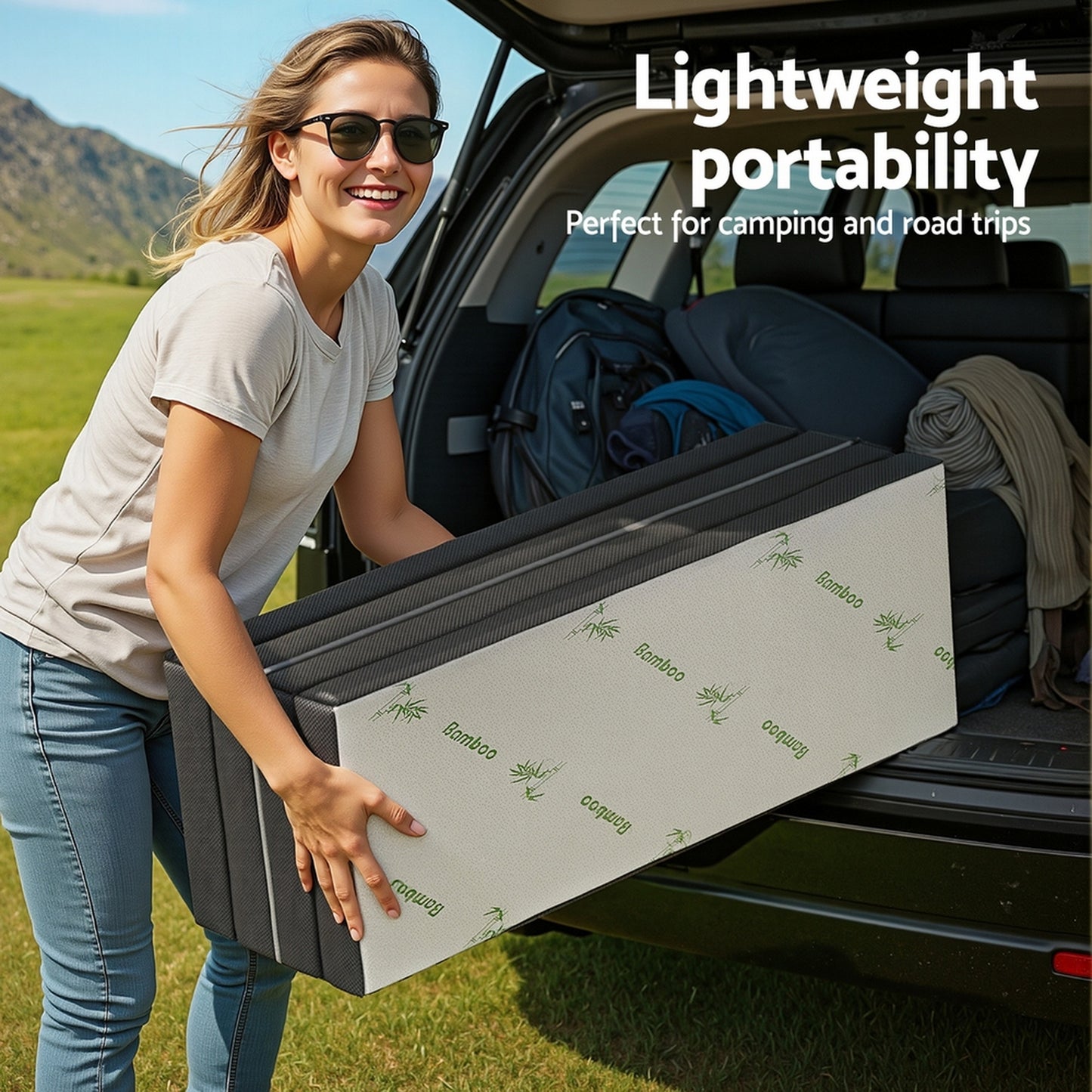 Elaria Foldable Mattress Folding Foam Mattresses Bamboo Double - Double