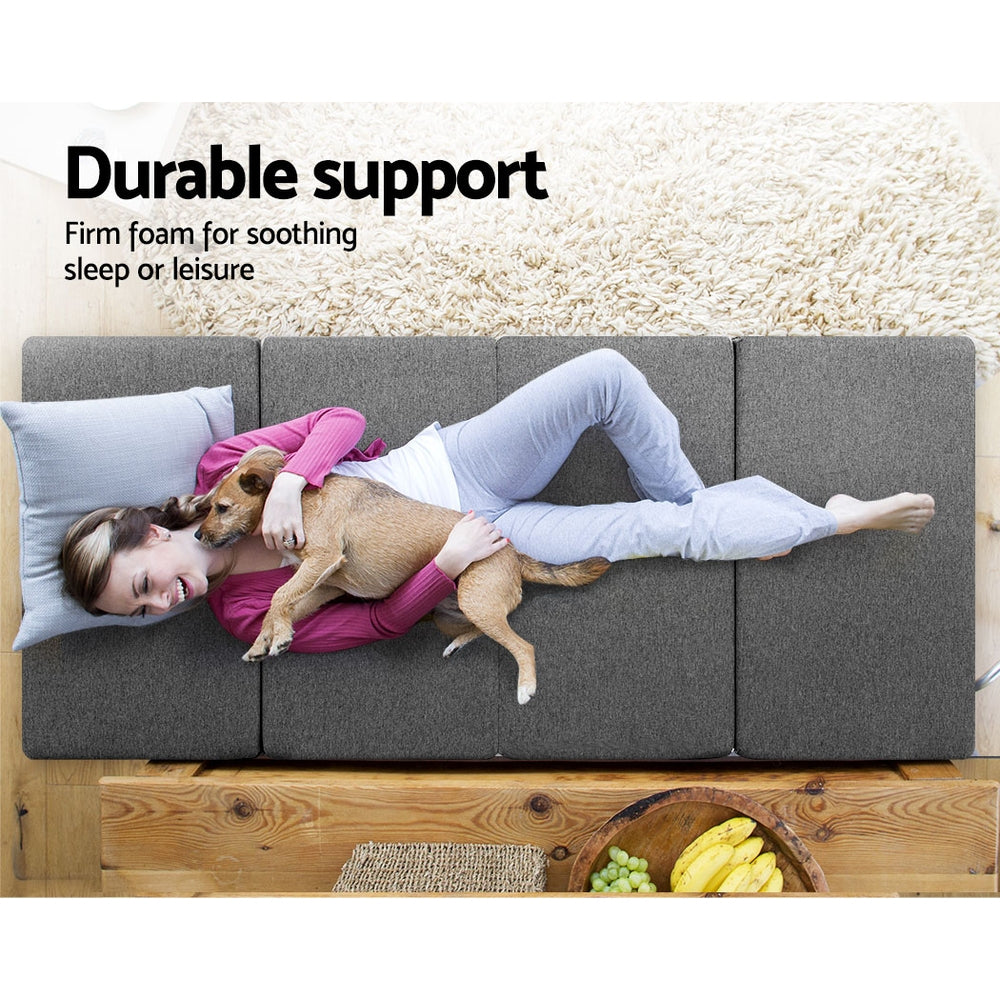 Andrew 12cm Folding Mattress Camping Foldable Portable Mattress Floor Bed - Single