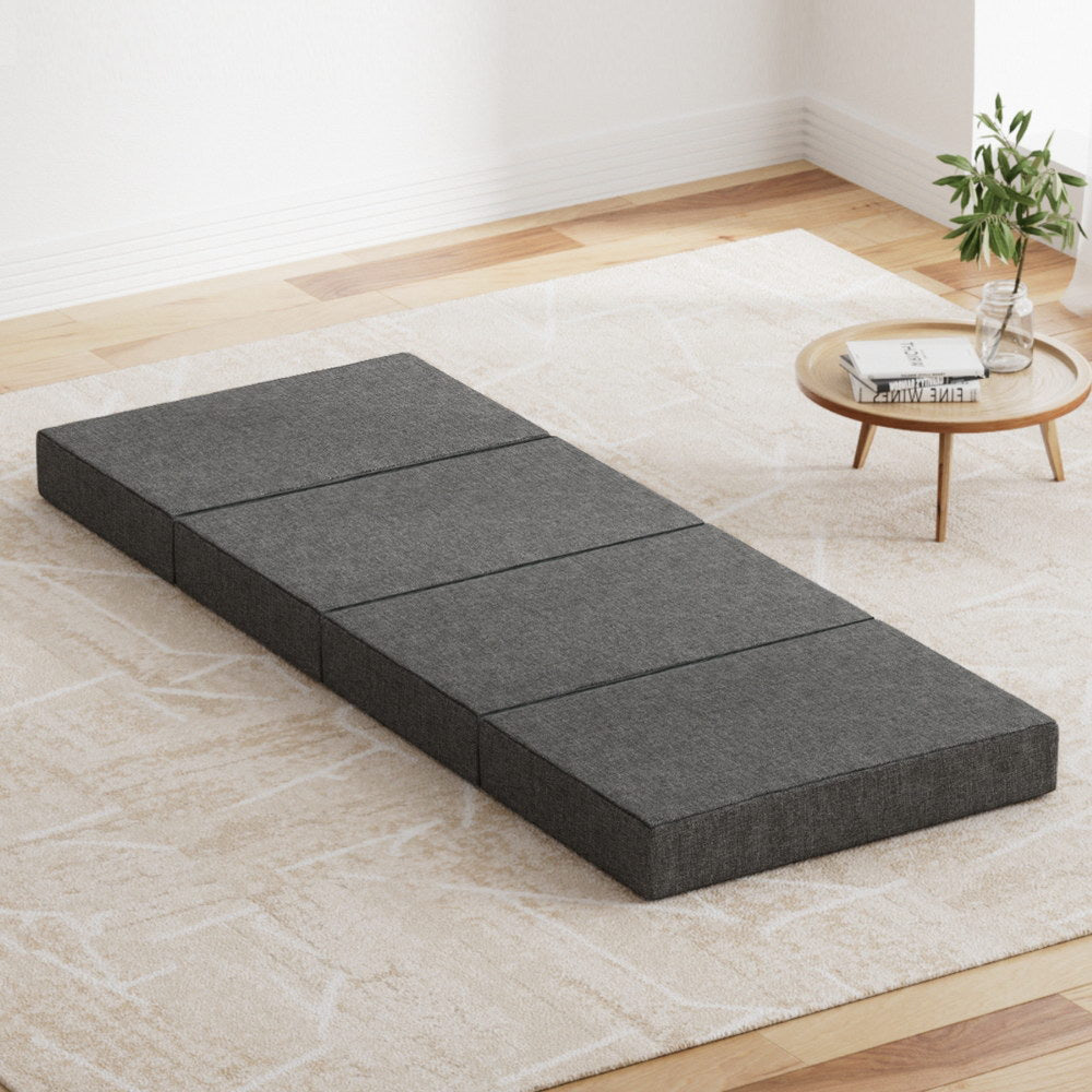 Andrew 12cm Folding Mattress Camping Foldable Portable Mattress Floor Bed - Single