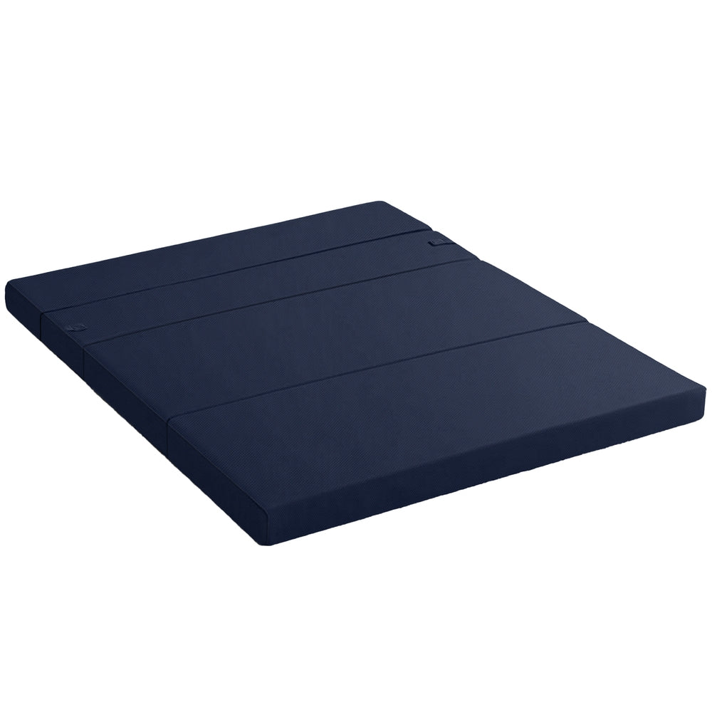 Elaria Foldable Mattress Folding Foam Mattresses Portable Floor Mat Blue Double - Double