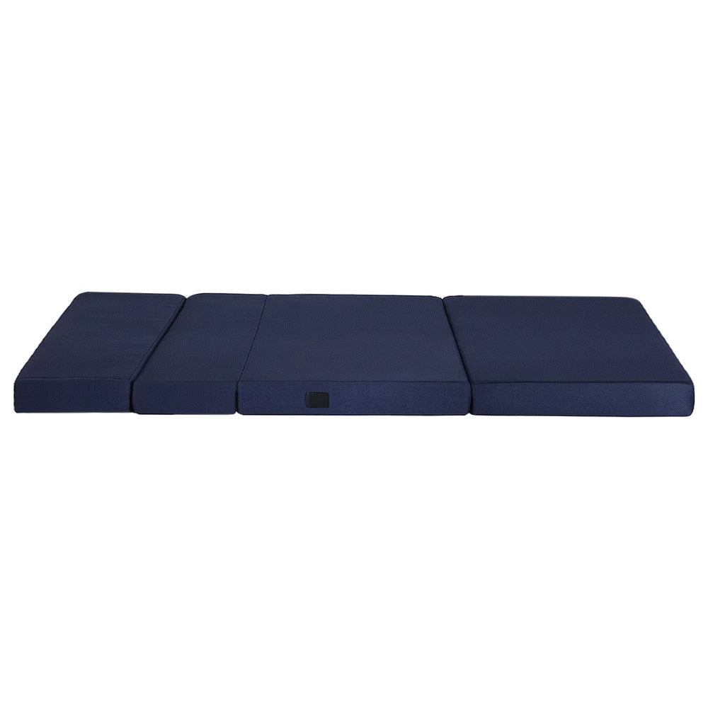 Elaria Foldable Mattress Folding Foam Mattresses Portable Floor Mat Blue Double - Double