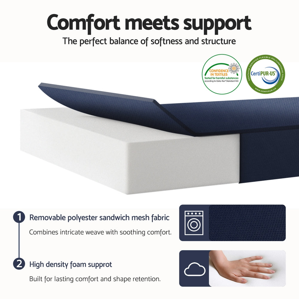 Elaria Foldable Mattress Folding Foam Mattresses Portable Floor Mat Blue Double - Double