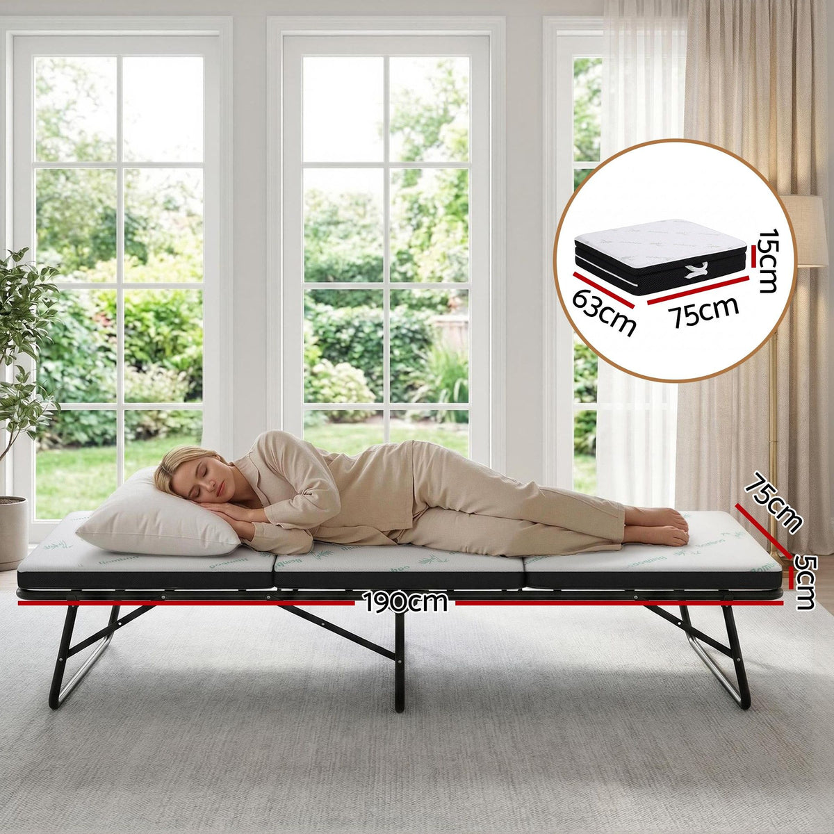 Jessalyn Foldable Mattress Folding Foam Mattresses Bamboo - Single
