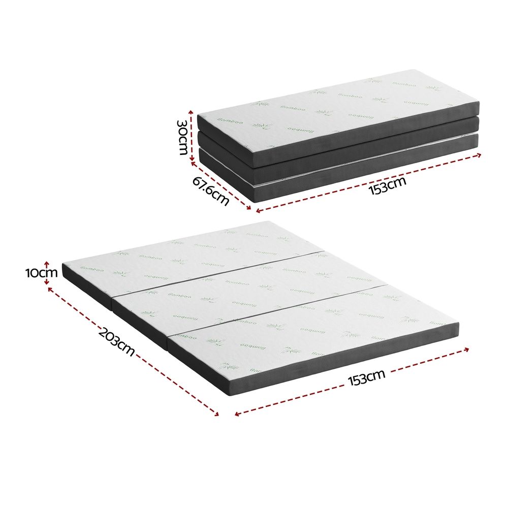 Jessalyn Foldable Mattress Folding Foam Mattresses Bamboo Queen - Queen