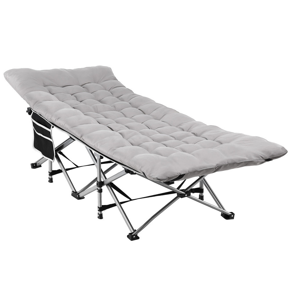Lumina Folding Bed With Mattress Heavy Duty Grey 185CM - Grey