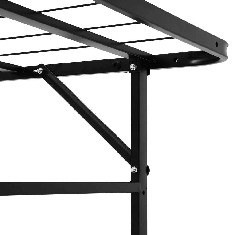 Pisa Foldable Metal Bed Frame - Black King Single