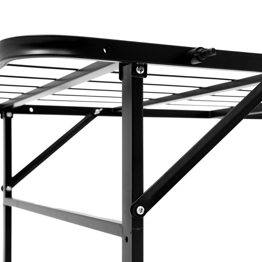 Pisa Foldable Metal Bed Frame - Black Queen