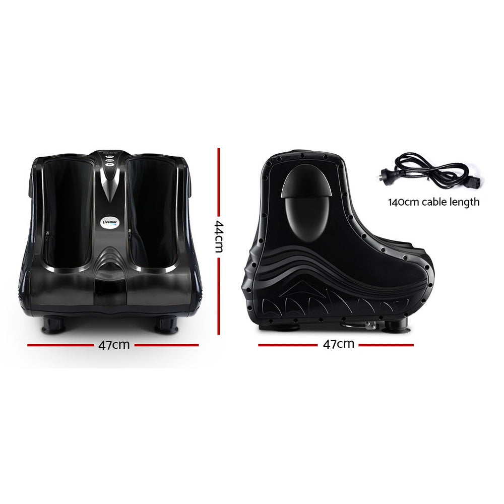 Foot Massager Ankle Calf Leg Massagers Shiatsu Kneading Rolling Black