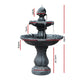 Solar Water Feature 3-Tier Fountain with Pump Kit Bird Bath 93cm - Black