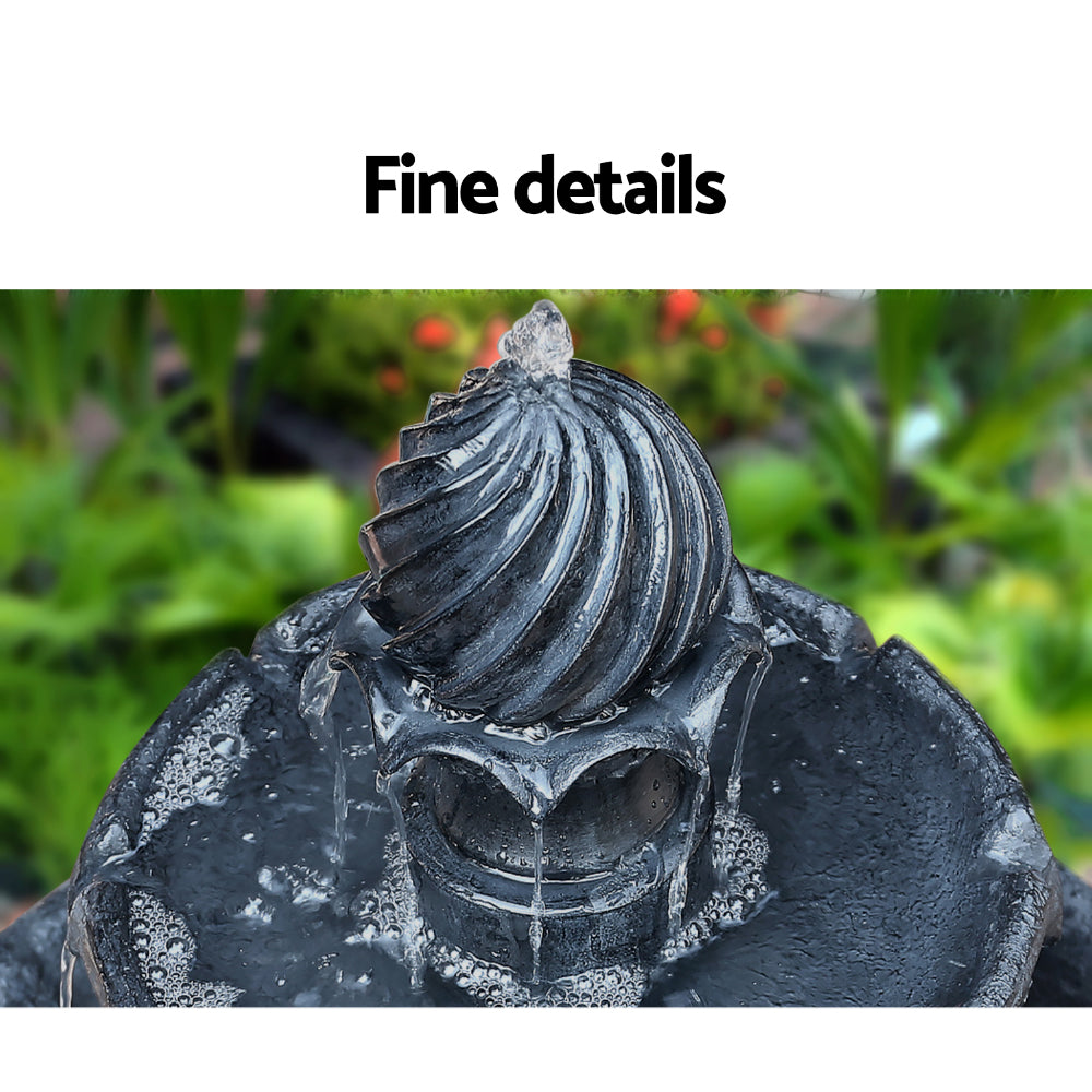 Solar Water Feature 3-Tier Fountain with Pump Kit Bird Bath 93cm - Black