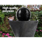 Solar Water Feature Twisted Fountain LED Light Bird Bath 85cm - Black