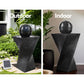 Solar Water Feature Twisted Fountain LED Light Bird Bath 85cm - Black