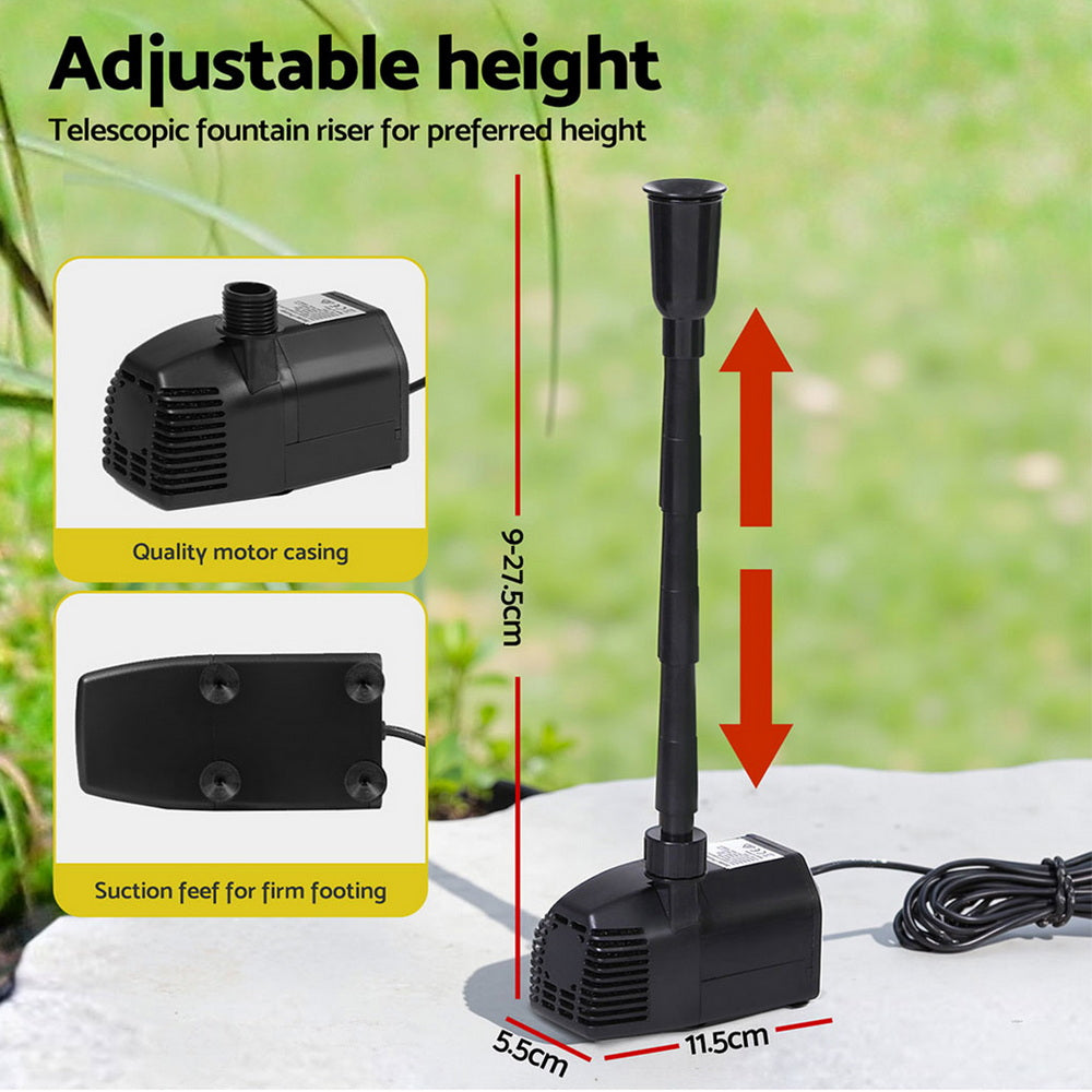 Solar Pond Pump Submersible Water Fountain Kit with 2 Panels 1600L/H