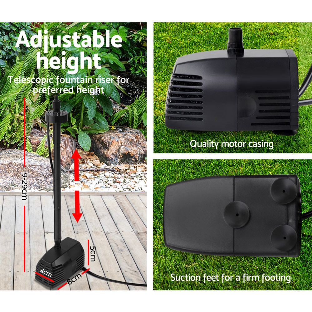 Solar Pond Pump Pool Fountain Battery Garden Outdoor Submersible Kit 4FT