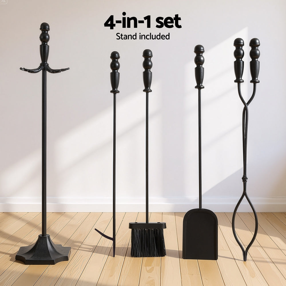 Fireplace Tool Set Fire Place Tools Poker Brush Shovel Stand Tongs