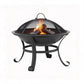 Grillz Fire Pit with Mesh Lid and Fire Picker BBQ Grill Wood Burning Outdoor Camping