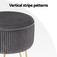 Ottoman Foot Stool Vanity Velvet Round - Grey