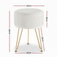 Ottoman Foot Stool Vanity Velvet Round - White